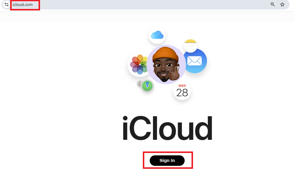 Cách xoá iCloud cũ trên iPhone qua website iCloud bước 1